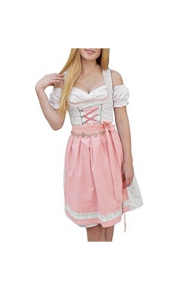 Serviette Hygiénique Maternité Robe plissée à imprimé Floral avec Tablier et Chemisier Cosplay Ensemble de vêtements De Lit S