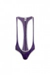 WSZJLN Lingerie Sexy Maille Body Hommes Jockstrap Dos Nu Une Pièce Lutte Singlet Body Costume Slip Mankini-Violet-M