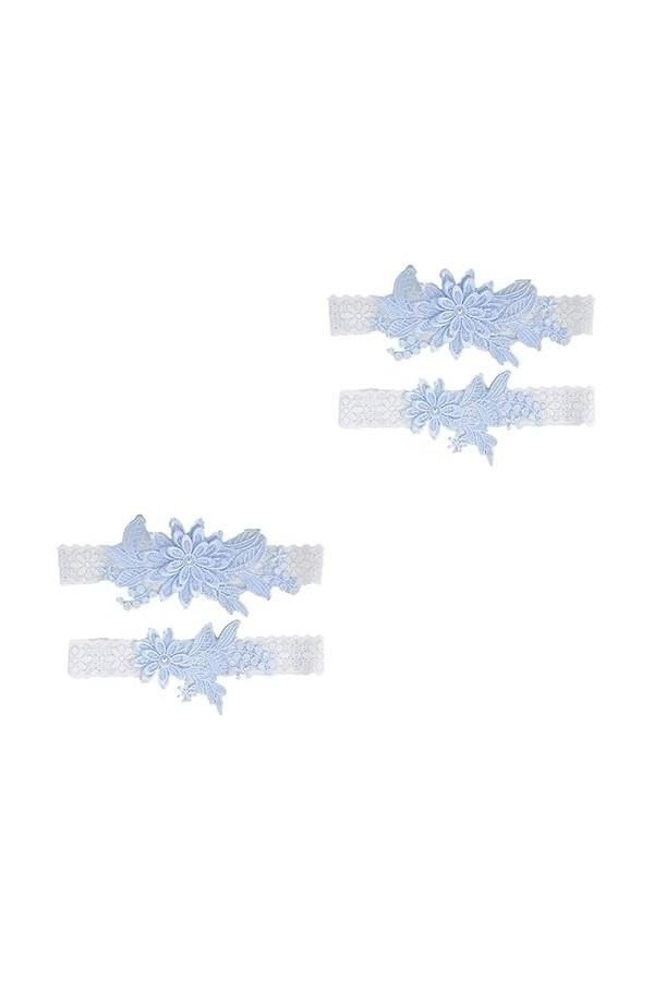 Abaodam 4 Pièces Jarretières De Mariage Porte-Jarretelles De Mariée Jarretières De Mariée pour Mariage Dentelle Jarretière De