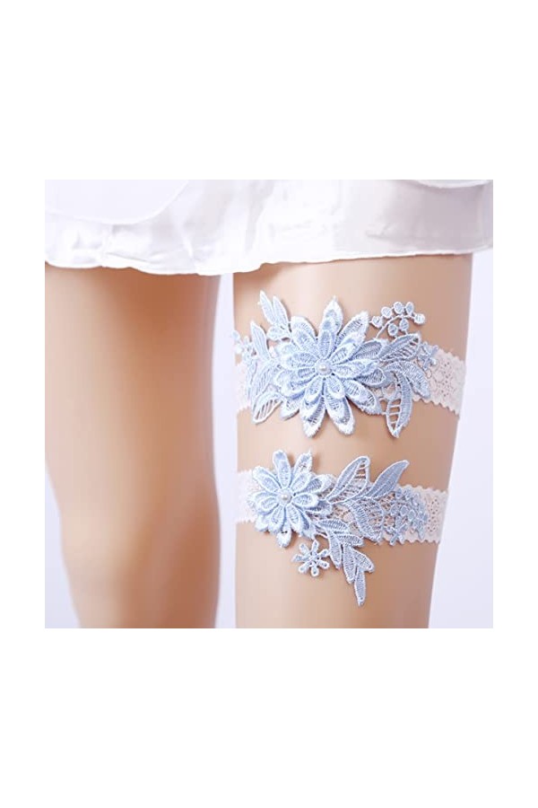 Abaodam 4 Pièces Jarretières De Mariage Porte-Jarretelles De Mariée Jarretières De Mariée pour Mariage Dentelle Jarretière De
