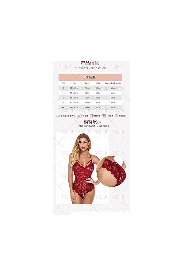 ZTIANEF NoëlSexy Lacet-up Dos serré érotique rotique ouvre-ouvre-tête, Bleu, XL