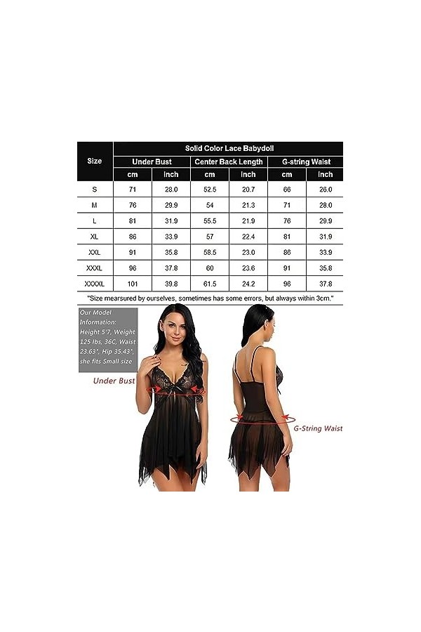 ZTIANEF InfirmièreSexy Split Bretelles Pyjamas Lingerie érotique Maille Fine Chemise de Nuit, 3,3XL