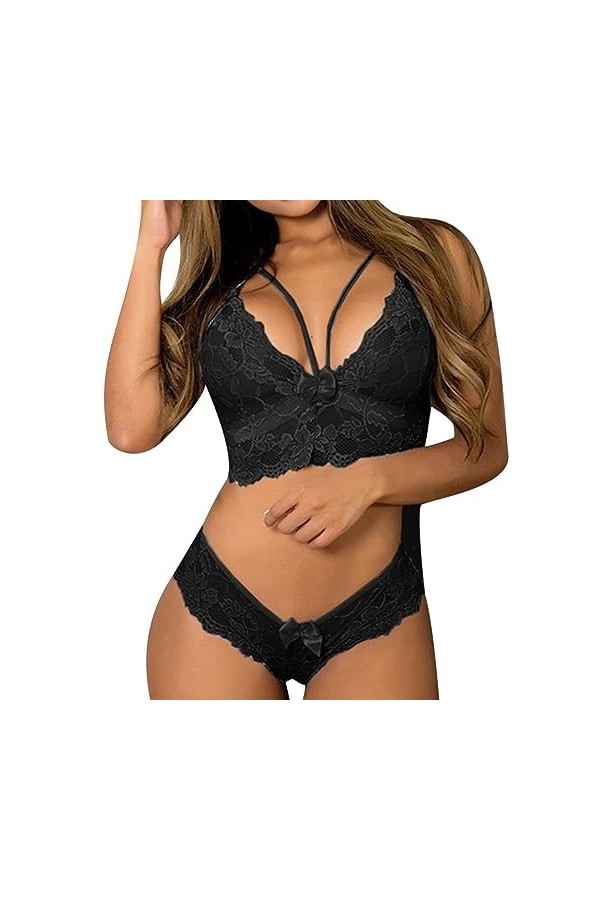 Bas basSexy Lingerie érotique à Trois Points Pyjama Dos Nu, 1, XL