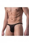 WEITING sous-vêtements pour Hommes T Back G String Briefs Sexy String Respirant Lingerie&nbsp;&nbsp;&nbsp;Hommes String Bulge Pouch Noir Ver