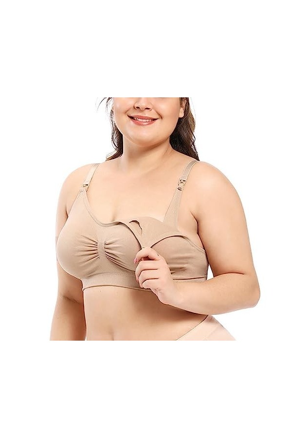 LSEEKA Damen-Sport-BH in Übergröße, ohne Bügel, bequemer Schlaf-BH, Übergröße, Workout-Aktivitäts-BHS mit Nicht herausnehmbar