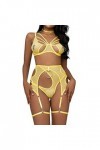 2023 New y/2k Style Lingerie Femmes Dame Sexy Accessoires en métal avec Cou Suspendu Maille Lingerie Ensemble Taille Haute vê