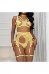 2023 New y/2k Style Lingerie Femmes Dame Sexy Accessoires en métal avec Cou Suspendu Maille Lingerie Ensemble Taille Haute vê