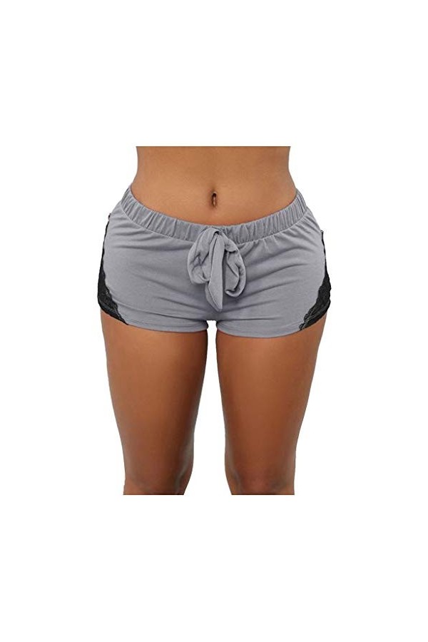 Lingerie avec Porte-jarretelle décontracté serré pour Femmes Sports élastiques Pantalon de Yoga Court à Lacets Lingerie Grand