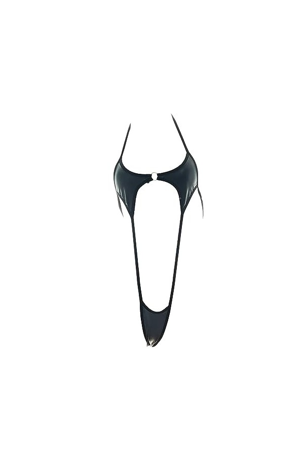 SINGUYUN Maillot de bain sexy pour femme - Maillot de bain une pièce en peluche japonaise, 0106 Noir, taille unique