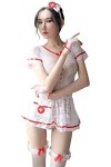 YYAN Cosplay One-Piece Costume Sexy infirmière Uniforme sous-vêtements érotiques sous-vêtements Transparents Temption Uniform