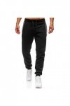 Pantalon pour homme en polaire avec fermeture éclair - Couleur décontractée - Convient pour les sports - Solide, Noir , XL