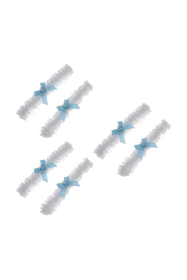 GALPADA 6 Pièces Mariée Dentelle Legband Mariée Cadeau Porte-Jarretelles Mariée Jarretière Strass Tenue Femmes Accessoires Ac