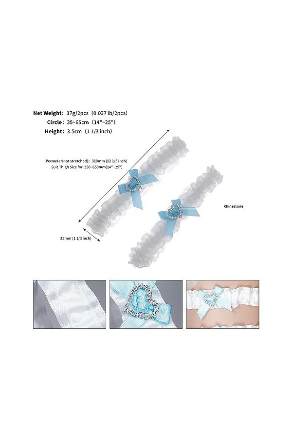 GALPADA 6 Pièces Mariée Dentelle Legband Mariée Cadeau Porte-Jarretelles Mariée Jarretière Strass Tenue Femmes Accessoires Ac