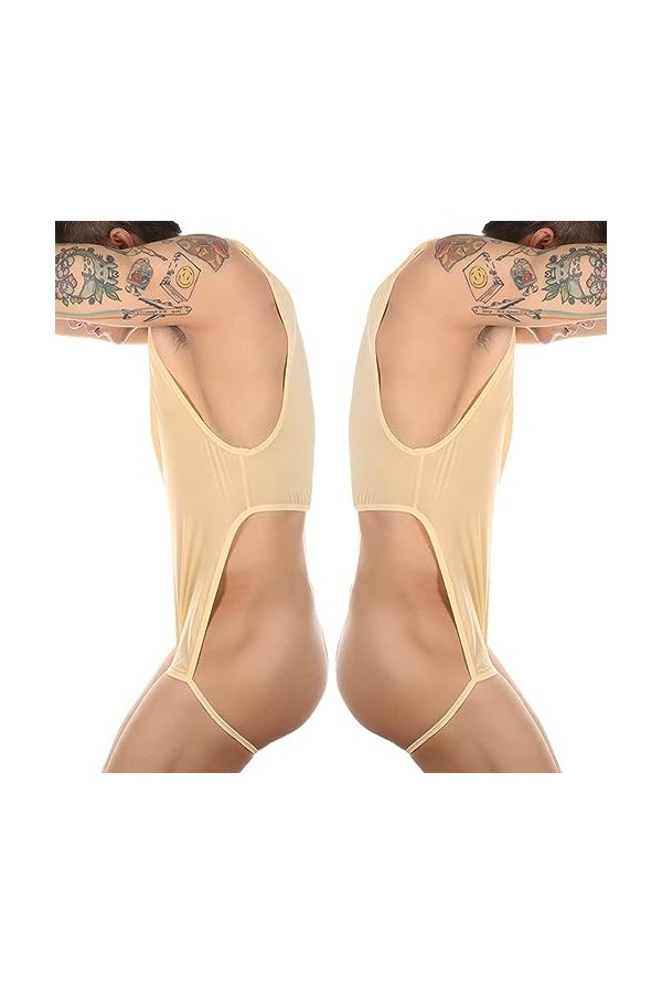 Hommes Sexy Ouvert Entrejambe Combinaison Ouvert Hanche sous-Vêtements Creux sous-Vêtements Dos Nu Combinaison Robe sous-Vête