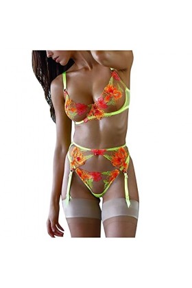 sous-Vetements Femme 2 Pièce Ensemble Soutien Gorge et String Dentelle Lingerie Sexy Ensemble Sexy Vêtements De Nuit Erotique