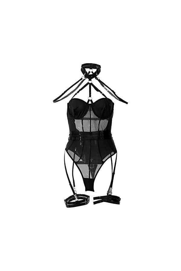 Sexy Femme Push Up Soutien-gorge + Culotte Noir Lingerie Sexy Sous-vêtements Sexy Ensemble de Lingerie Ensemble de Jarretelle