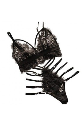 sous-Vetements Femme Ensemble Vêtements De Nuit Sexy Lingerie Sexy Ensemble Erotique Ensemble Soutien Gorge et String Dentell