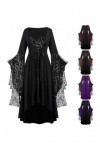 KBOPLEMQ Costume de princesse pour femme - Avec manches trompettes - Robe victorienne - Robe gothique - Pour Halloween et car