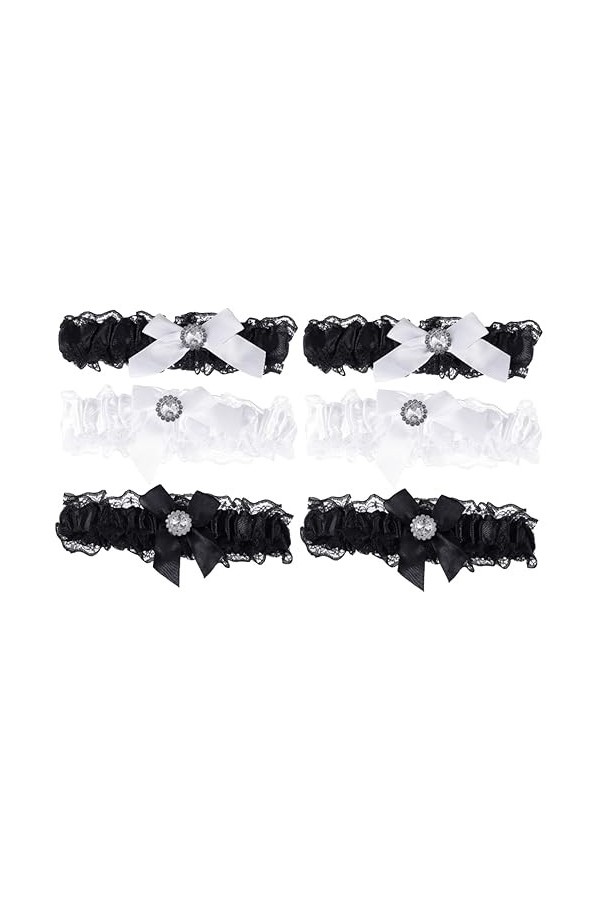 SOIMISS 6 Pcs Jambe Cercle Noir Bretelles Déclaration Ceintures pour Femmes Blanc Taille Ceinture Cuisse Jarretière Jambe Jar