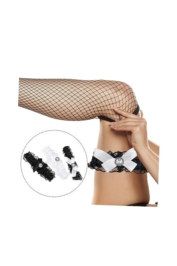 SOIMISS 6 Pcs Jambe Cercle Noir Bretelles Déclaration Ceintures pour Femmes Blanc Taille Ceinture Cuisse Jarretière Jambe Jar