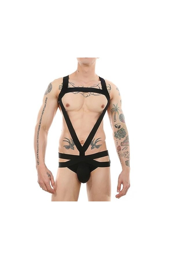 DHaey Gay Mens String Sissy String Homme Body Jockstrap Cuecas Masculinas Discothèque Performance Costumes Collants sous-vêt