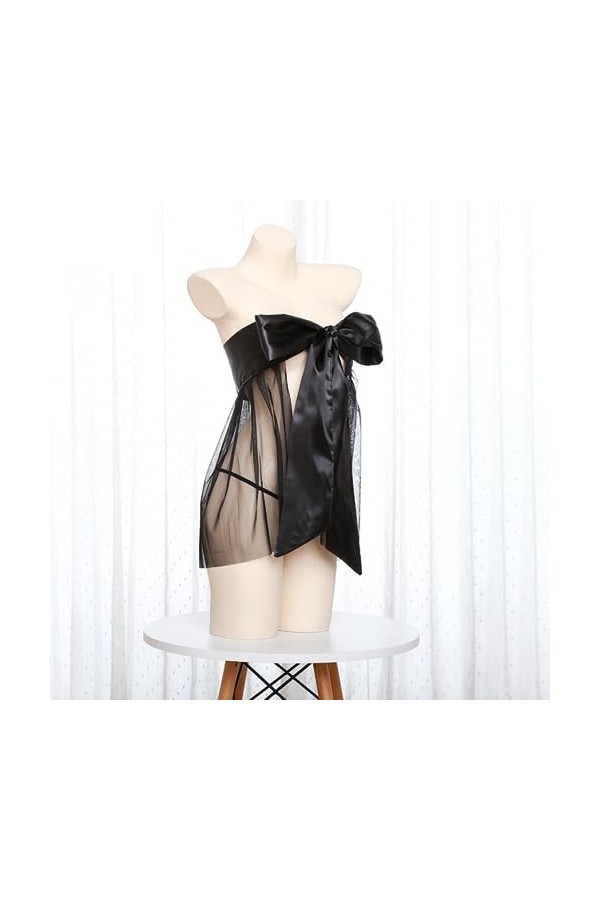 Costume Cosplay Sexy Femme, Ensemble Lingerie Jeu de Rôle, Body Babydoll sous-Vêtements Uniforme Noeud Cadeau 39 