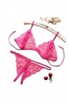 Ensembles de Lingerie Sexy pour Femmes Dentelle Profonde V Soutien-Gorge + Porte-Jarretelles + G-String Ensemble Costumes Éro