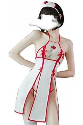 YYAN Femme Sexy Infirmière Costume Naughty Anime Femme de ménage Cosplay Lingerie Une pièce Médicatrice Playplay Uniforme Voi