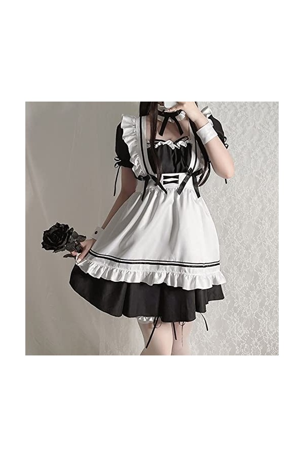 liaddkv Costume de serviteur pour femme, jolie lingerie pour femme, robe de cosplay sexy noir, taille L 