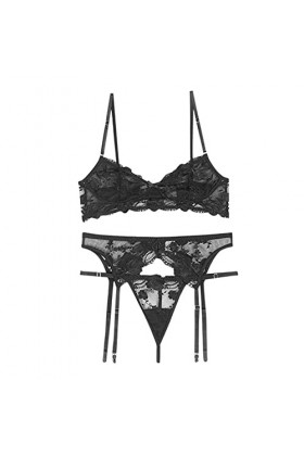 Femme Ensemble Soutien Gorge et String Erotique sous-Vetements Sexy Lingerie Sexy Ensemble Dentelle Vêtements De Nuit 2 Pièce