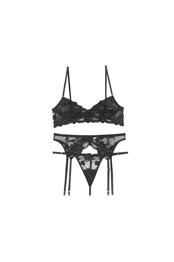 Femme Ensemble Soutien Gorge et String Erotique sous-Vetements Sexy Lingerie Sexy Ensemble Dentelle Vêtements De Nuit 2 Pièce