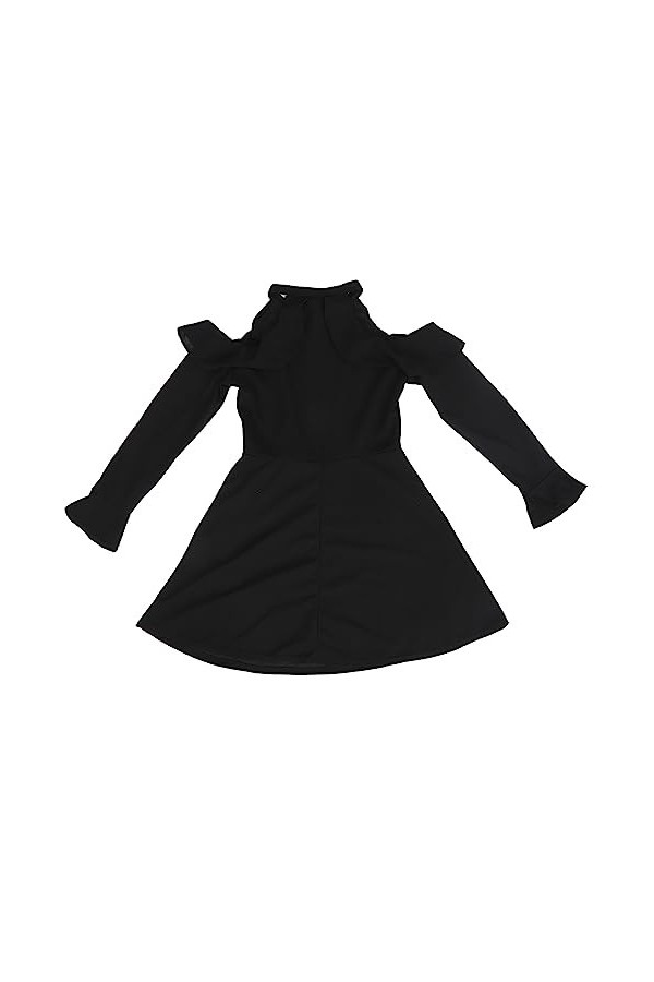 Robe Ligne A, Robe Noire à Manches Longues et Manches Cloche pour Dame pour Rendez-Vous 2 