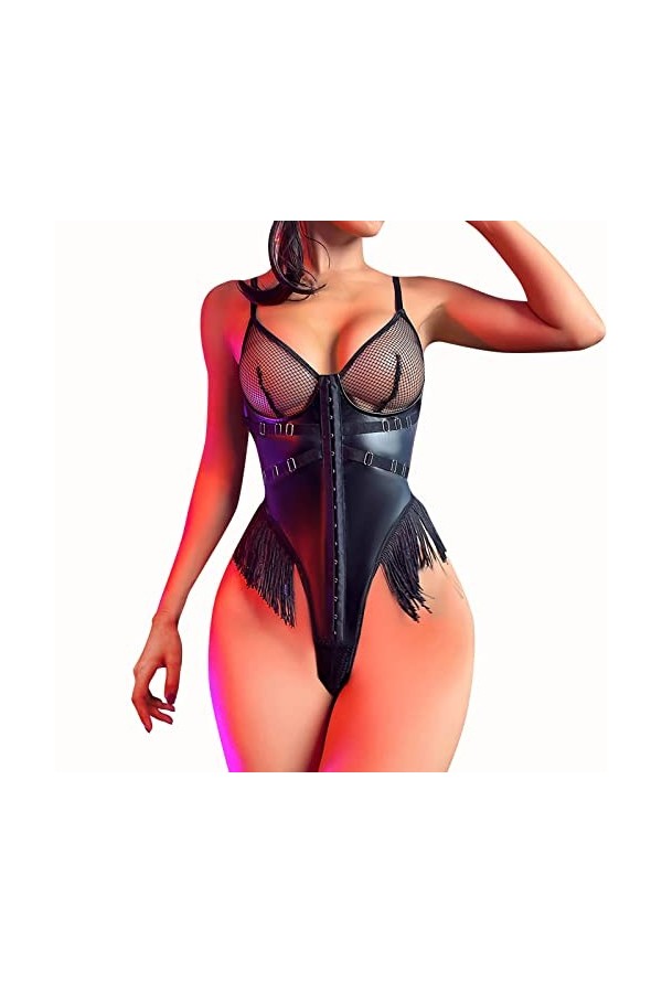 Panty Gainant Taille Haute Femmes Sexy Cosplay Costume mignon Sexy Lingerie ensemble dentelle à bretelles Camis et culotte nu