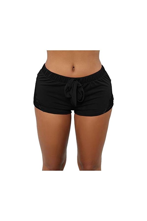 Lingerie avec Porte-jarretelle décontracté serré pour Femmes Sports élastiques Pantalon de Yoga Court à Lacets Lingerie Grand