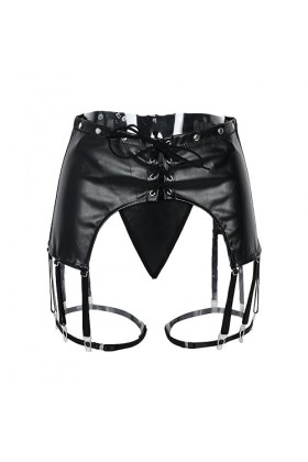 WILsem Porte-jarretelles taille haute en dentelle et maille avec clip en métal vintage pour porte-jarretelles sans bretelles