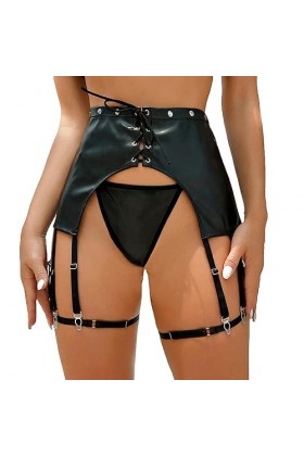 WILsem Porte-jarretelles taille haute en dentelle et maille avec clip en métal vintage pour porte-jarretelles sans bretelles