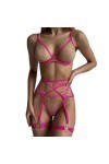 Lingerie Sexy Ensemble Body Femmes Vêtements pour Femmes Sexy Voir à Travers des sous-vêtements de Couleur Unie Soutien-Gorge