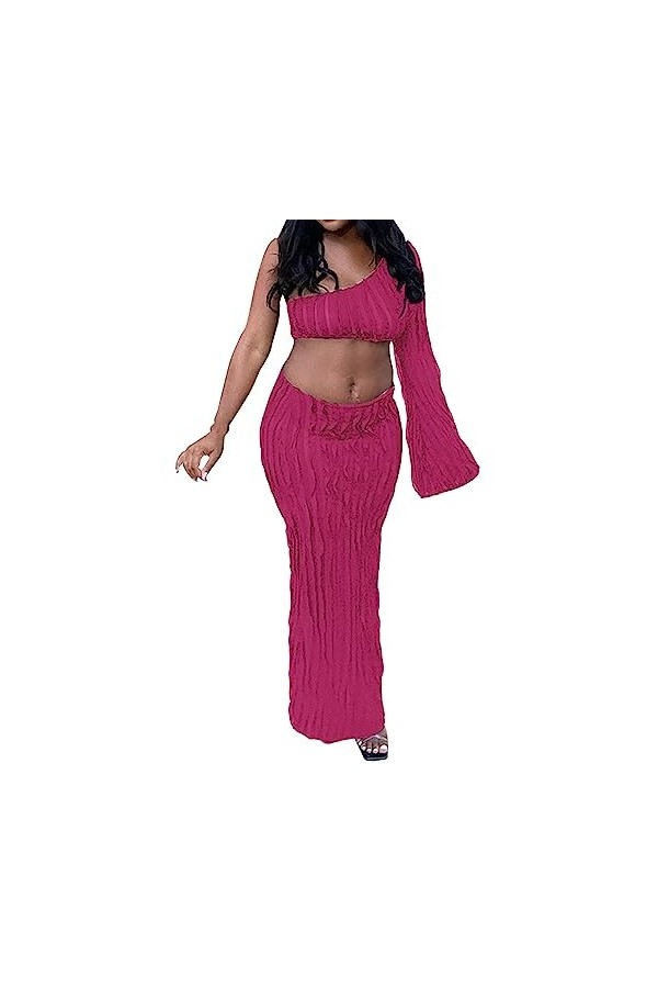 Robe Champagne sexy haut dames costume sac hanche jupe deux pièces ensemble Robe Bustier Violette Black, S 