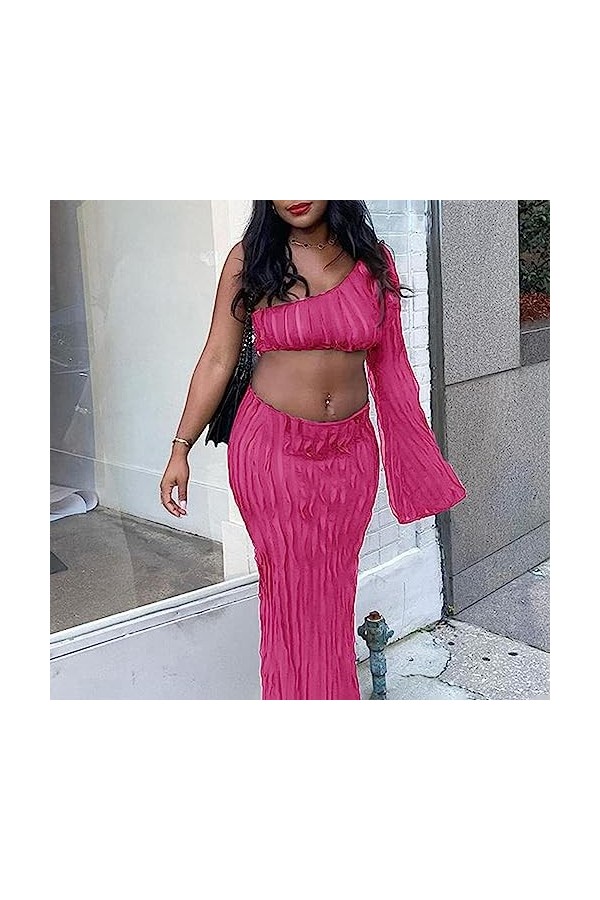 Robe Champagne sexy haut dames costume sac hanche jupe deux pièces ensemble Robe Bustier Violette Black, S 