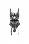 Lingerie Sexy Femme Femmes Matures Sexy Lingerie Sexy Corset Rouge Noir pour Choix Hot Lace Teddy Costumes Sexy Black, L 