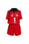 Haikyuu Nekoma High School Kenma Kozume Cosplay Maillot, équipe, porter, uniforme, rouge2, L