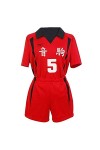 Haikyuu Nekoma High School Kenma Kozume Cosplay Maillot, équipe, porter, uniforme, rouge2, L