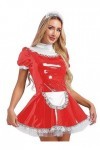 Alvivi Uniforme De Soubrette Française Femme Robe Similicuir Wetlook Déguisement Serveuse Femme De Ménage Costume Halloween C