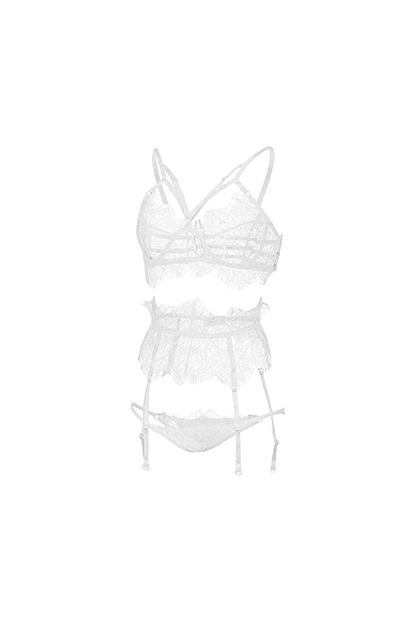 Vêtements De Nuit Femme Erotique sous-Vetements Dentelle Ensemble Soutien Gorge et String 2 Pièce Lingerie Sexy Ensemble Sexy