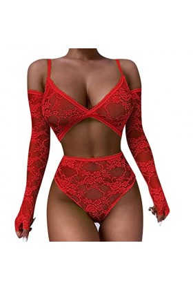 Vêtements De Nuit Femme Dentelle sous-Vetements Ensemble Ensemble Soutien Gorge et String Sexy Lingerie Sexy Ensemble Erotiqu