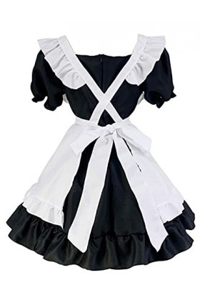 Colorful House Costume de femme avec tablier français pour cosplay S, noir 02 