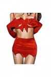 Combi Sexy Coquine Hot de sous-vêtements Sexy en Peluche Sexy pour Femmes Lingerie Sexy Cuir Red, S 