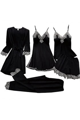 TDEOK Lot de 5 pyjamas sexy en dentelle pour infirmière sexy, Noir , S