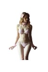 SINROYEE Japanese Lolita Sous-vêtements Sexy Lapin Cosplay Ensemble Ensemble de lingerie Micro Bikini en fourrure Soutien-gor