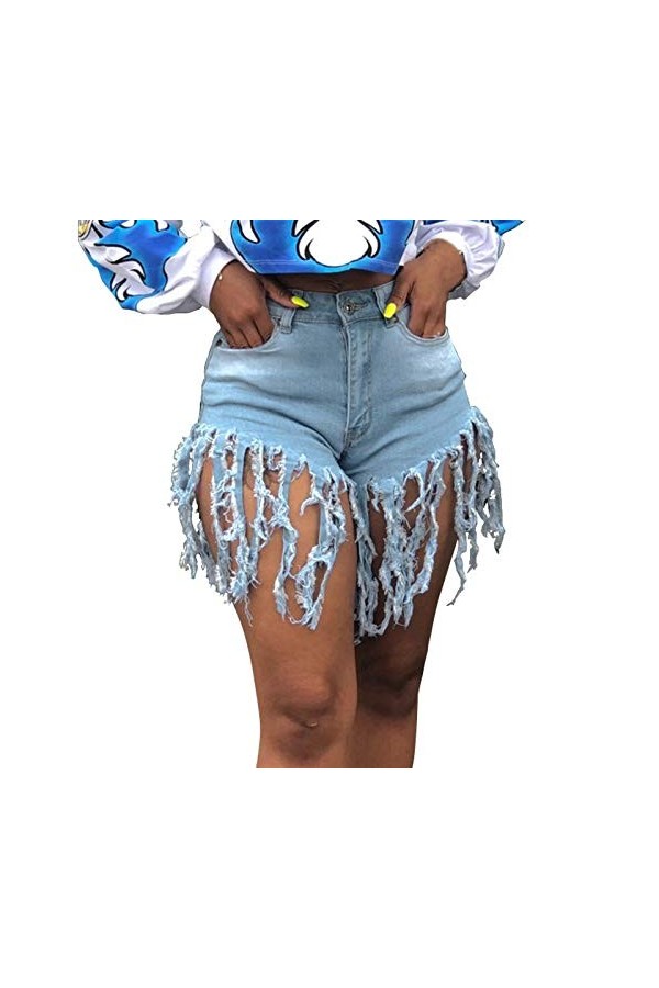 liaddkv Short en jean pour femme - Short court - Short pour femme - Taille dété - Slim Denim - Gland - Regular - Camouflage 